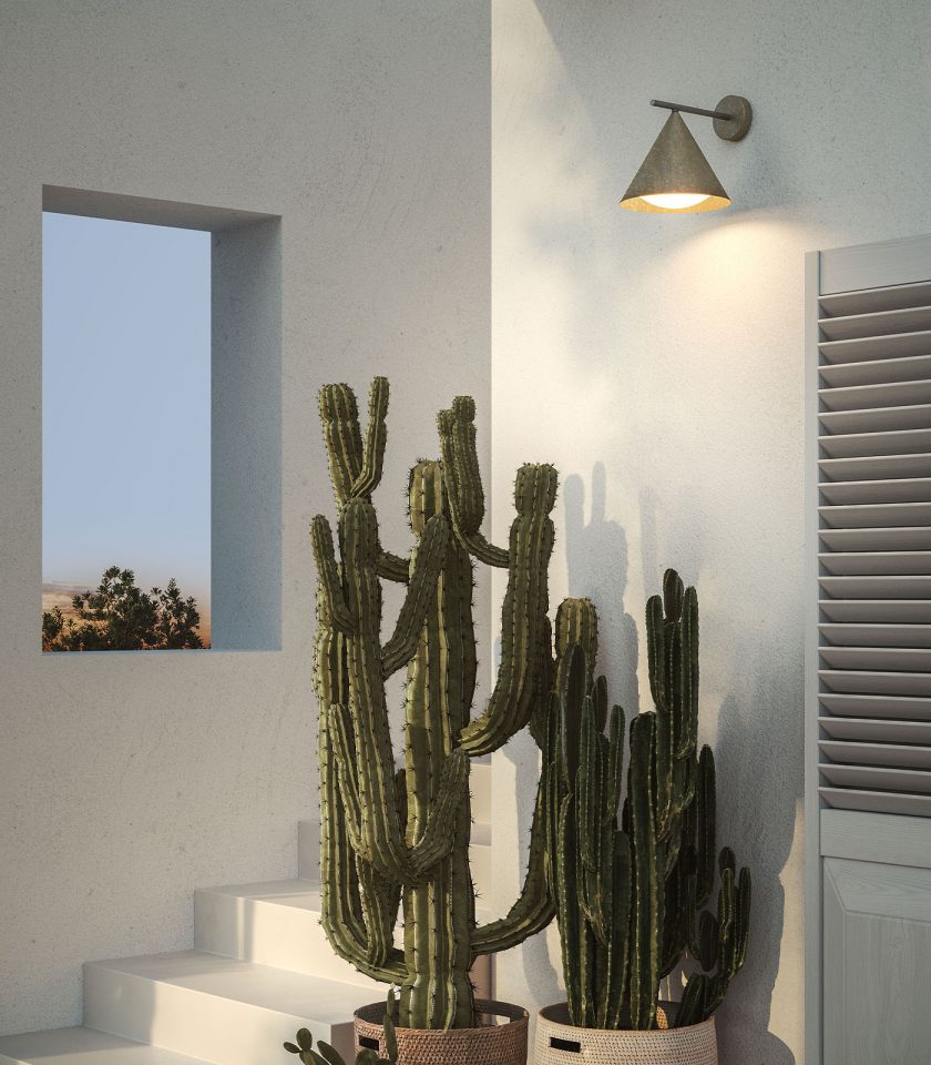 Cone Straight Outdoor Wall Light by Il Fanale