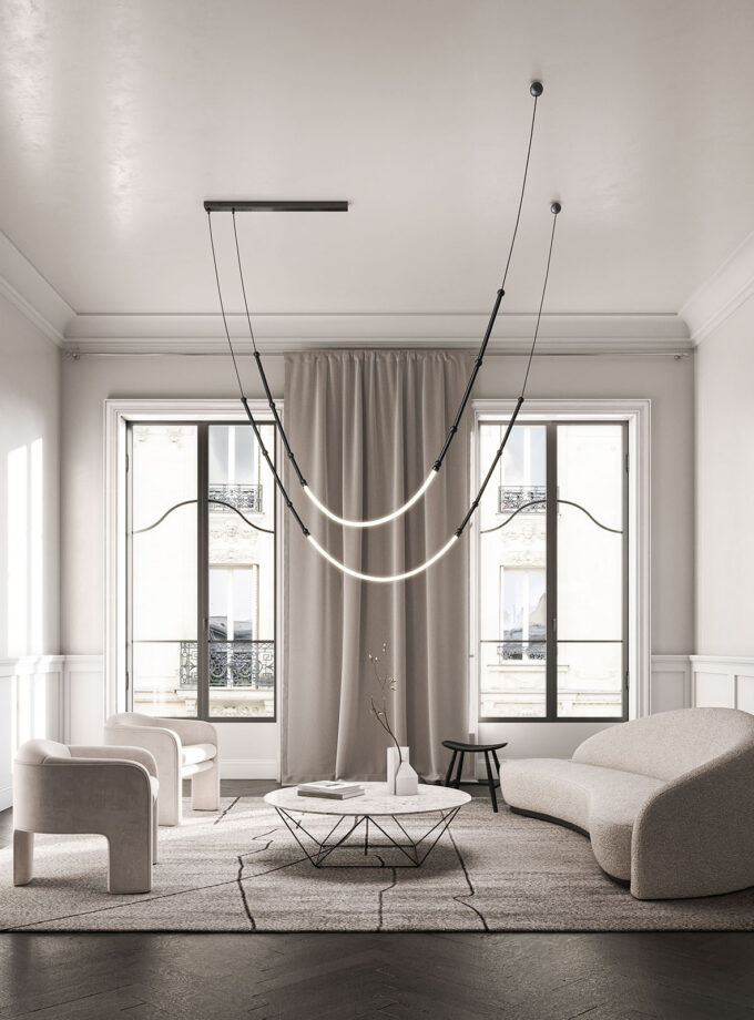 Leda Curve pendant Light by Karman